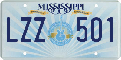 MS license plate LZZ501