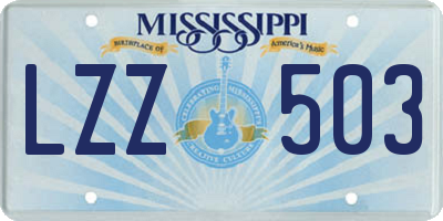 MS license plate LZZ503