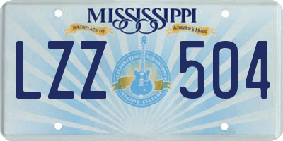 MS license plate LZZ504
