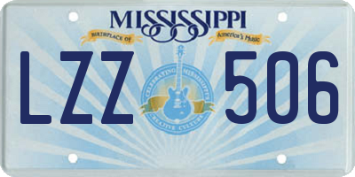 MS license plate LZZ506