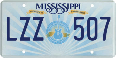 MS license plate LZZ507