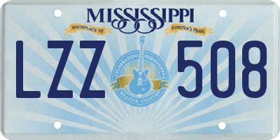 MS license plate LZZ508