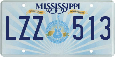 MS license plate LZZ513