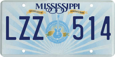 MS license plate LZZ514