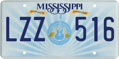 MS license plate LZZ516