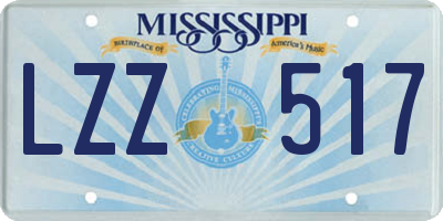 MS license plate LZZ517