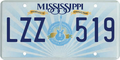 MS license plate LZZ519