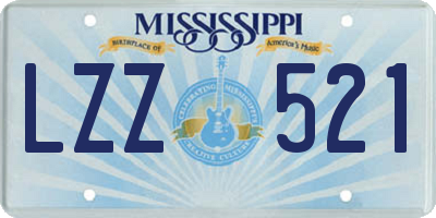 MS license plate LZZ521