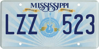 MS license plate LZZ523