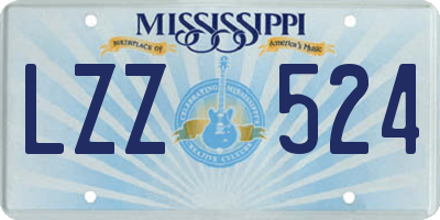 MS license plate LZZ524