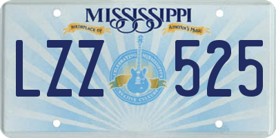 MS license plate LZZ525