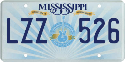 MS license plate LZZ526