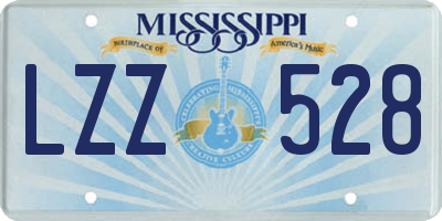 MS license plate LZZ528