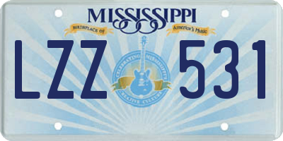 MS license plate LZZ531