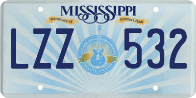 MS license plate LZZ532