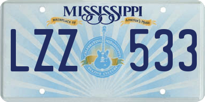 MS license plate LZZ533