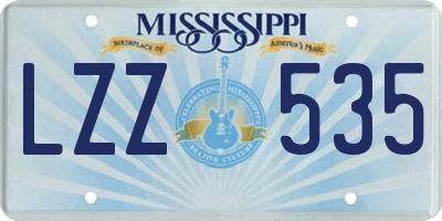 MS license plate LZZ535