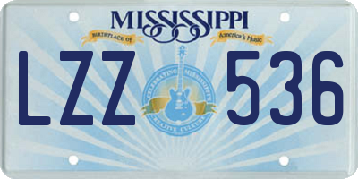 MS license plate LZZ536