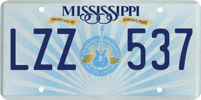 MS license plate LZZ537