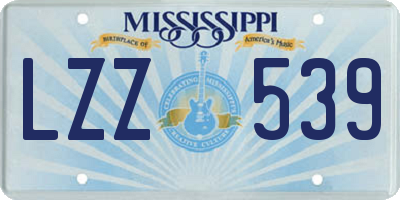 MS license plate LZZ539