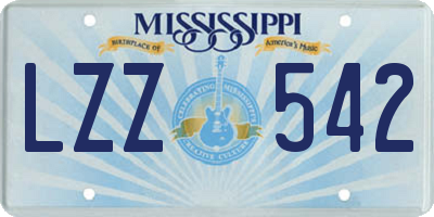 MS license plate LZZ542