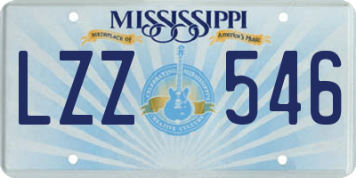 MS license plate LZZ546