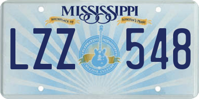 MS license plate LZZ548