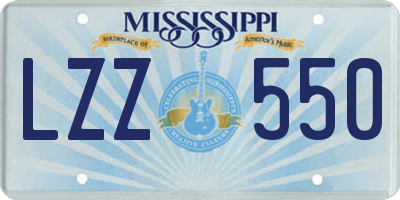 MS license plate LZZ550