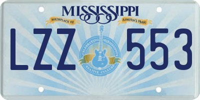 MS license plate LZZ553