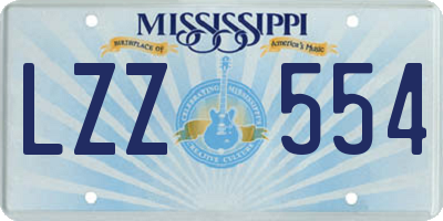 MS license plate LZZ554