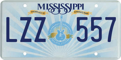 MS license plate LZZ557