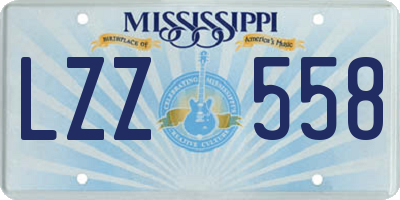 MS license plate LZZ558