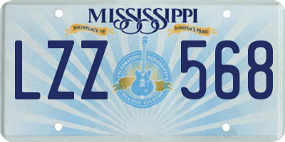 MS license plate LZZ568