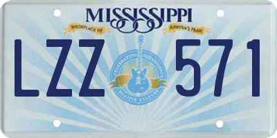 MS license plate LZZ571