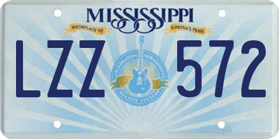 MS license plate LZZ572