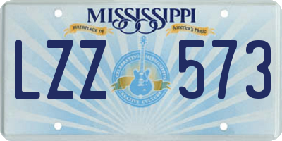 MS license plate LZZ573