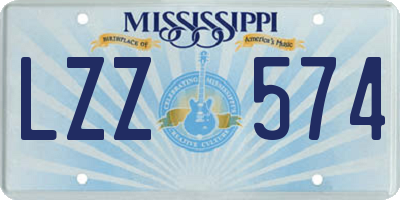 MS license plate LZZ574