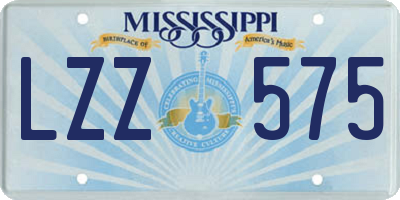 MS license plate LZZ575