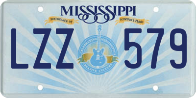 MS license plate LZZ579