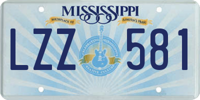 MS license plate LZZ581
