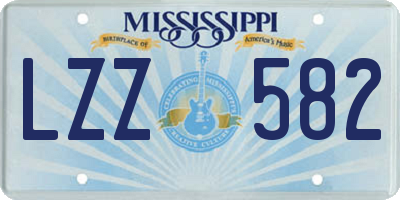 MS license plate LZZ582