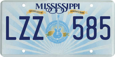 MS license plate LZZ585