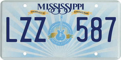 MS license plate LZZ587