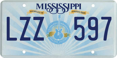 MS license plate LZZ597