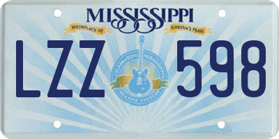 MS license plate LZZ598