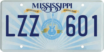 MS license plate LZZ601