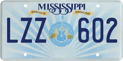 MS license plate LZZ602