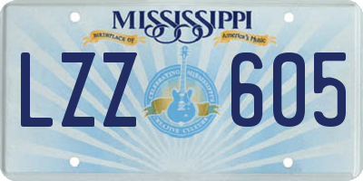 MS license plate LZZ605