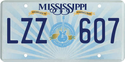 MS license plate LZZ607