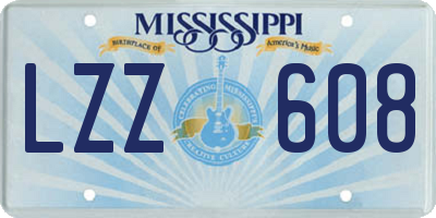 MS license plate LZZ608